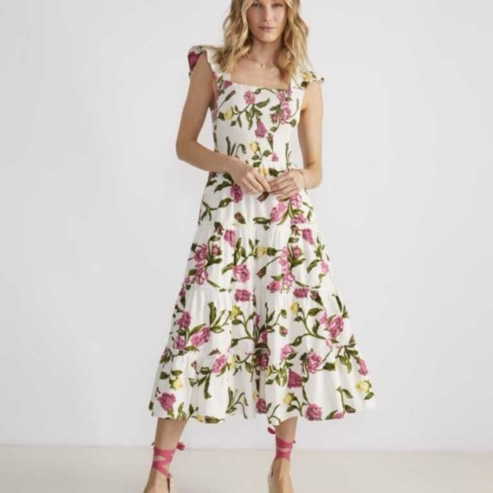 Vineyard Vines X Kentucky Derby Dress With Pink And Yellow Roses. XS Stretchy